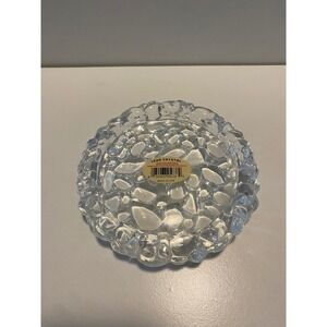 Lead Crystal Candle Holder Ashtray Bubble Design‎ Made in USA